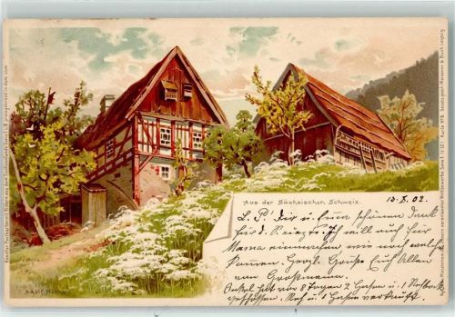 1902 sign. Nöthen Adolf Bilder aus dem Sachsenlande Serie I Nr. 6 Meissner u. Buch
