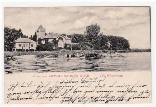 Zwischenahner Meer mit Villa Klingenberg gelaufen, 1903. Leicht stockfleckig, sonst gut erhalten