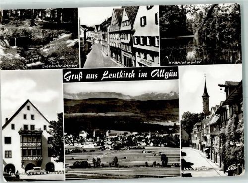 Leutkirch Siebenbrunnen Rathausplatz Fachwerkhaus Lammgasse Stadtwirt