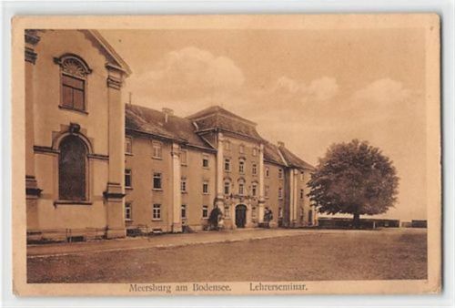 Meersburg am Bodensee. Lehrerseminar gelaufen. Leichter Knick oben links, sonst gut erhalten