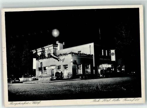 Burgsteinfurt Park Hotel Möller bei Nacht Oldtimer WKII