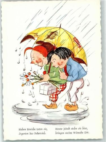 Max und Moritz Regenschirm Hansa Verlag Bonn Nr. 820 AK Busch Wilhelm