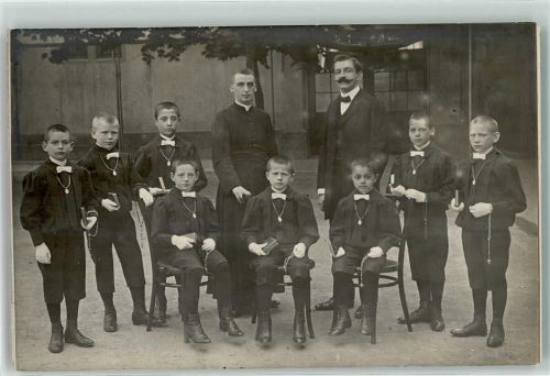 1912 - 1915 Kinder Jungen Bibel Kette Rosenkranzkette