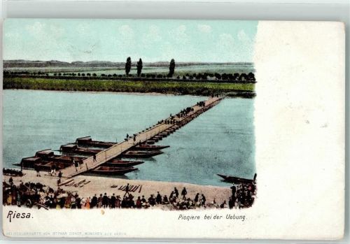 01587 O8400 Riesa - Pioniere bei der Übung Schiffbrücke Ottmar Zieher