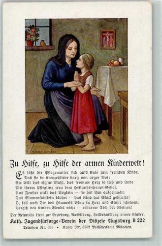 Augsburg Kath. Jugendfürsorge Verein - Pflegemutter AK