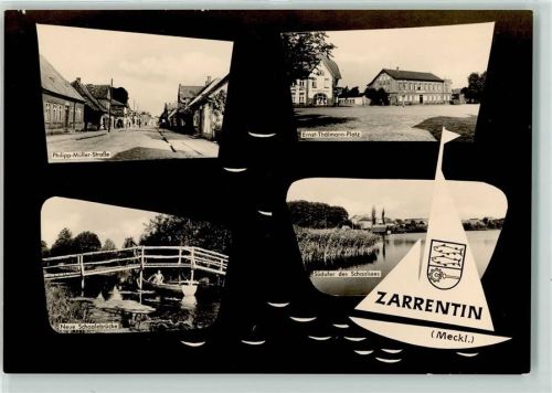 19246 O2824 Zarrentin , Meckl - Philipp Müller Straße Ernst Thälmann Platz neue Schaalebrücke Südufer des Schaalsees