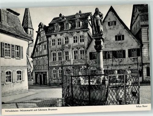 Bad Windsheim Weinmarkt Schöner Brunnen Alte Häuser