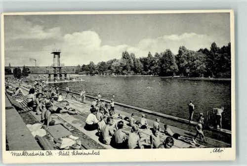 95615 W8590 Marktredwitz - Städtisches Schwimmbad Sprungturm Schornstein Rauch