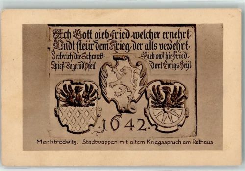 Marktredwitz Stadtwappen Kriegsspruch Rathaus