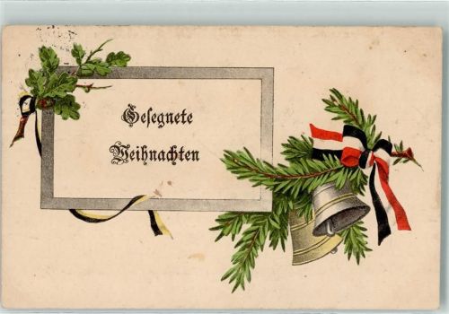 1915 Gesegnete Weihnachten , Zweibund Glocke Eichenlaub