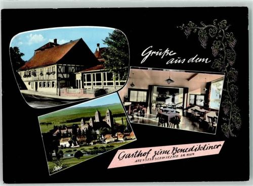 Münsterschwarzach Gasthaus zum Benediktiner Gastraum Weinrebe
