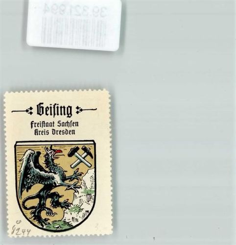 Geising Vignette Wappen Freistaat Sachen Kreis Dresden