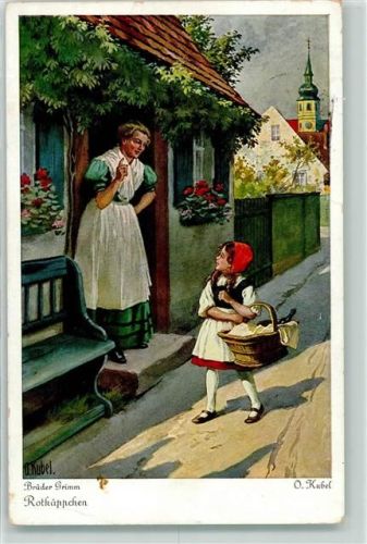 Brüder Grimm Rotkäppchen Korb Märchen Karte 1 Nr 3530 Serie 128