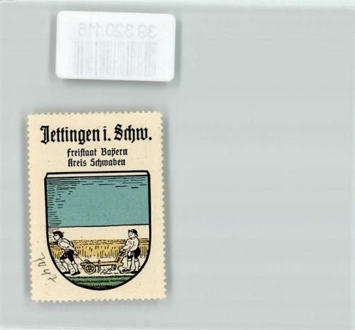 Jettingen-Scheppach Wappen Kaffee Hag Bauern mit Pflug