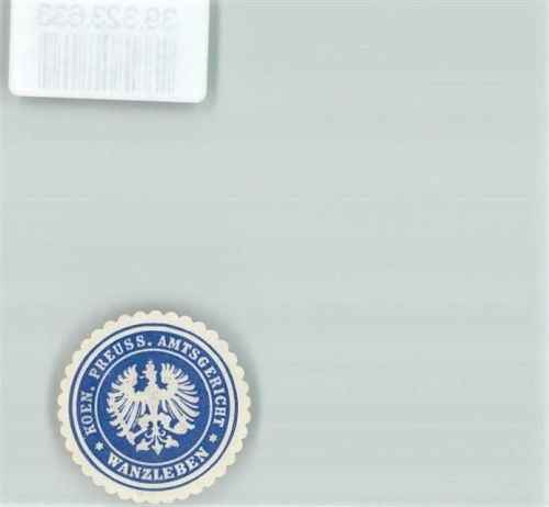 Wanzleben Amtsgericht Königreich Preußen Adler Blau Weiß