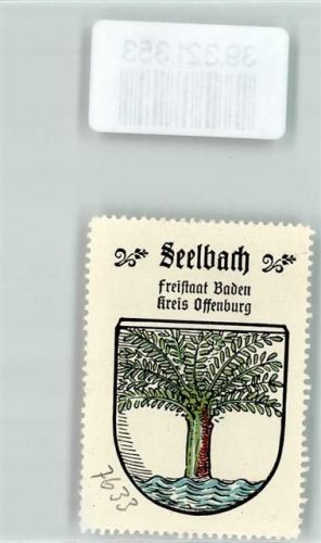 Seelbach Vignette Wappen Freistaat Baden Kreis Offenburg