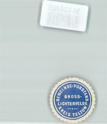 Lichterfelde Gemeinde Vorstand Gross Lichterfelde Kreis Teltow