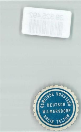 Wilmersdorf Gemeinde Vorstand Deutsch Wilmersdorf Kreis Teltow