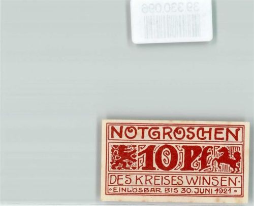 21423 W2090 Winsen Luhe - Notgeld 10 Pfennig des Kreises Winsen Kirche zu Egestorf