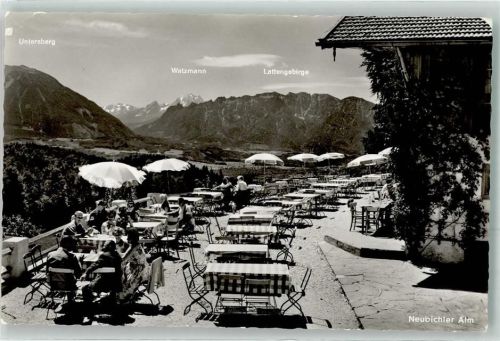 Piding Neubichler Alm gegen Berchtesgadener Berge Hüttenstempel