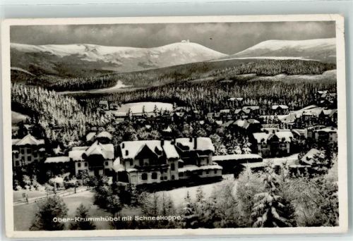 Krummhübel Ober Krummhübel Schneekoppe Winter Schnee Ort handschriftlich