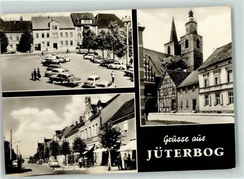Jüterbog Platz der Jugend Kirchtürme St. Nikolai Joliot Curtz-Straße