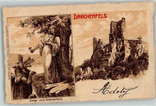 Drachenfels 1903 Ruine Drachenfels Sage vom Drachenfels Drache