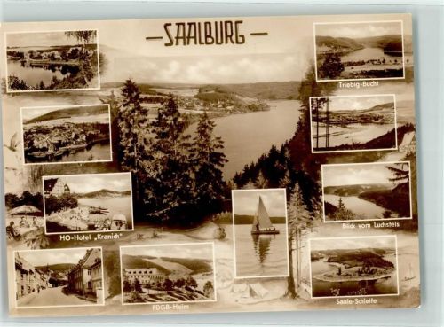 Saalburg Hotel Kranich Segelbioot Triebig-Bucht Saale-Schleife