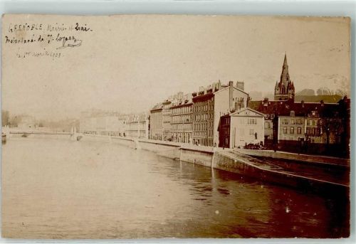 38000 Grenoble - Fluss Brücke Kirche