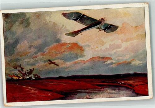 1917 Sanke Flugzeug sign.Prof.Hans Rudolf Schulze Feldpost Infanterie Regiment 12 Kompanie 3 Batallion aktiv Künstlerkarte