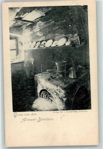 Nürnberg Arlbrecht Dürerhaus Feuerstelle Küche AK