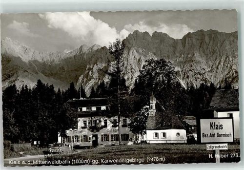 Klais Ortsschild Zollgrenzbezirk Gasthaus Post Karwendelgebirge