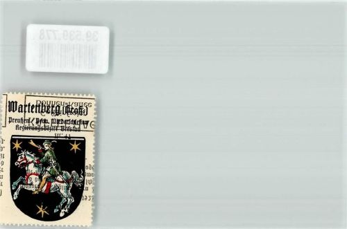 Groß Wartenberg Vignette Wappen Preußen Prov. Niederschlesien