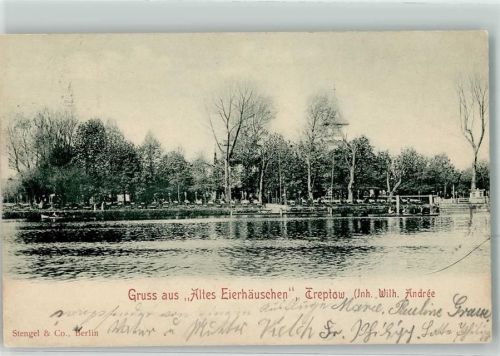 Treptow 1899 Gasthaus Altes Eierhäuschen Bahnpost Treptow Halle
