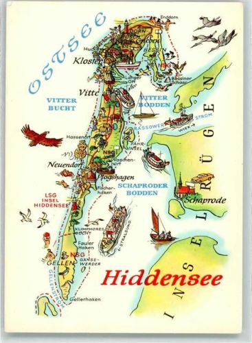 Insel Hiddensee Landkarte