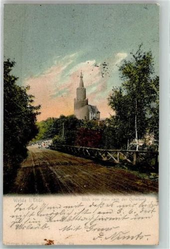 Weida 1903 Blick vom Hain zur Osterburg