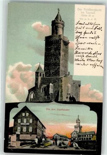 Feldberg 1904 Die Fedbergturm 3 Gasthäuser