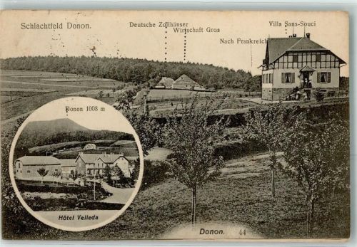 Grandfontaine 1915 Schlachtfeld Dondon Deutsche Zollhäuser Gasthaus Gros Villa Sans Souci Hotel Velleda