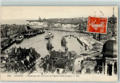 Dieppe Port Eglise Saint Jacques Kirche Hafen Schiff Boot
