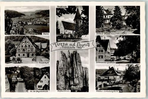 Vorra An der Pegnitzbrücke Dorfkirche Rifflerfelsen Schloß Schramms Gasthaus