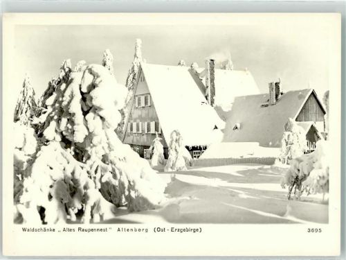 Altenberg Gasthaus Waldschenke Altes Raupennest im Schnee