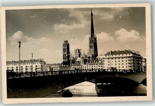 Rouen Kathedrale Auto Omnibus Ort handschriftlich