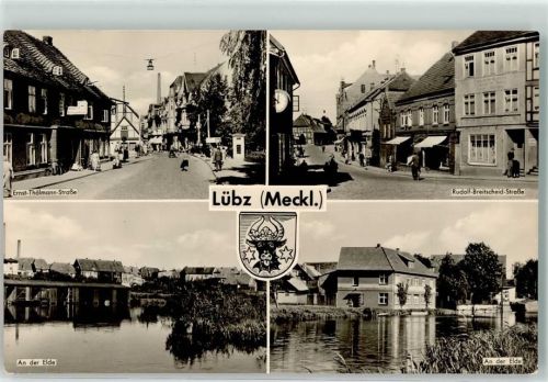Lübz Wappen Ernst Thälmann Straße Rudolf Breitscheid Straße An der Elde