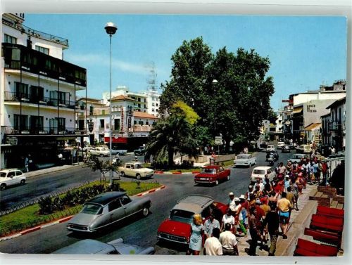 Torremolinos 1973 Plaza Costa del Sol Auto Oldtimer Gasthaus