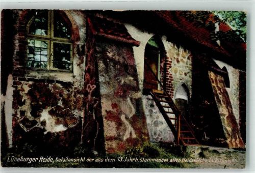 Bispingen 1915 Detailansicht der Heidekirche Ottmar Zieher