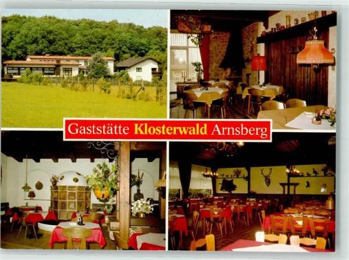Arnsburg Gaststätte Klosterwald Gastraum Kachelofen