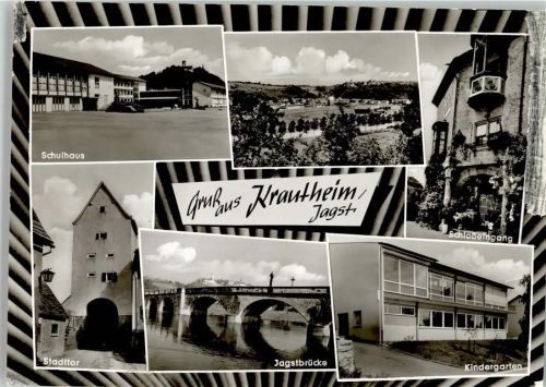 Krautheim Schulhaus Stadttor Jagstbrücke Kindergarten Schlossportal Fotograf Alfred Dittmann