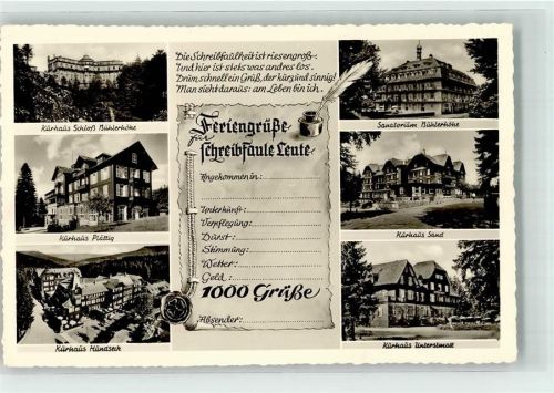 Hundseck Kurhaus Schloss u. Sanatorium Bühlerhöhe Kurhaus Sand Plättig u. Unterstmatt