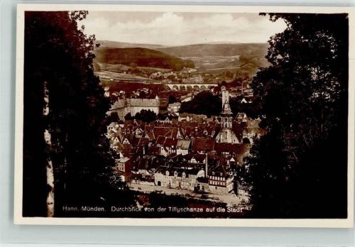 Hann Münden Blick von der Tillyschanze auf die Stadt