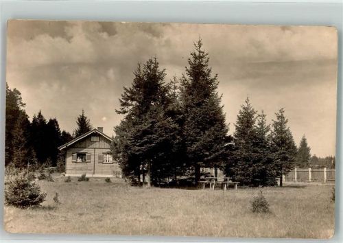 Martinszell Holzhütte mit großem Garten Ort handschriftlich Fotograf Winkler